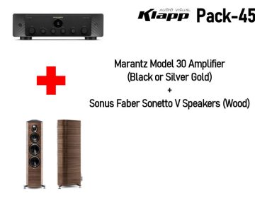 KLAPP AV Pack-45 Sonus Faber Sonetto V Speakers (Wood) + Marantz Model 30 Amplifier (Black or Silver Gold)