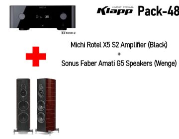 KLAPP AV Pack-48 Sonus Faber Amati G5 Speakers (Wenge) + Michi Rotel X5 S2 Amplifier (Black)