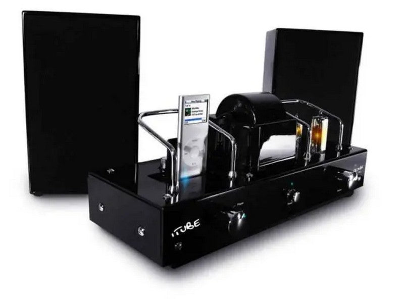 Klapp Audio Visual Fatman iTube Carbon MK2 Valve Amplifier Dock + Speakers Black - Image 2