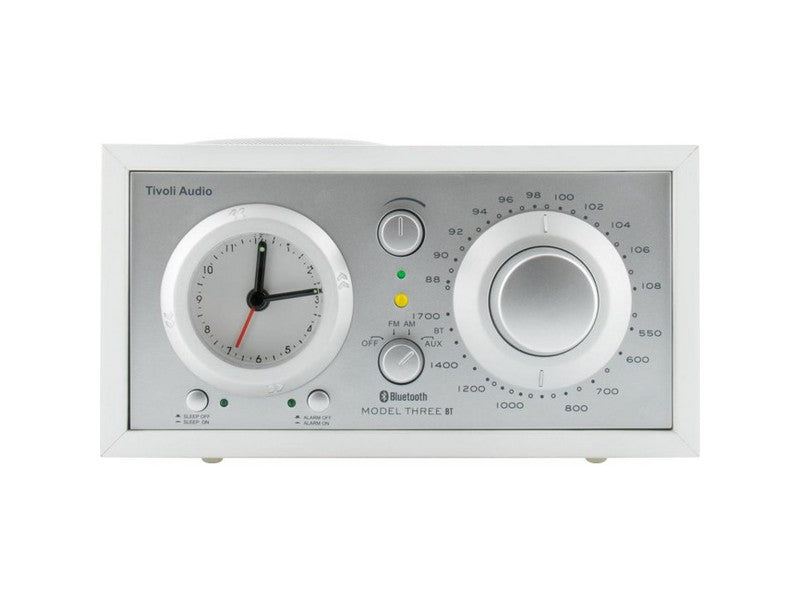 Tivoli Audio Model Three BT Clock Radio with USB Silver White