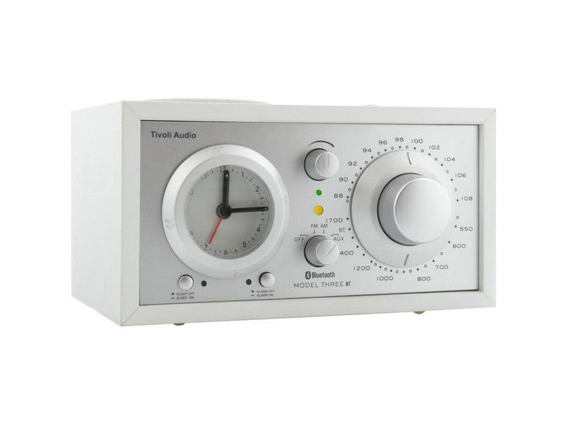 Tivoli Audio Model Three BT Clock Radio with USB Silver White - Image 2