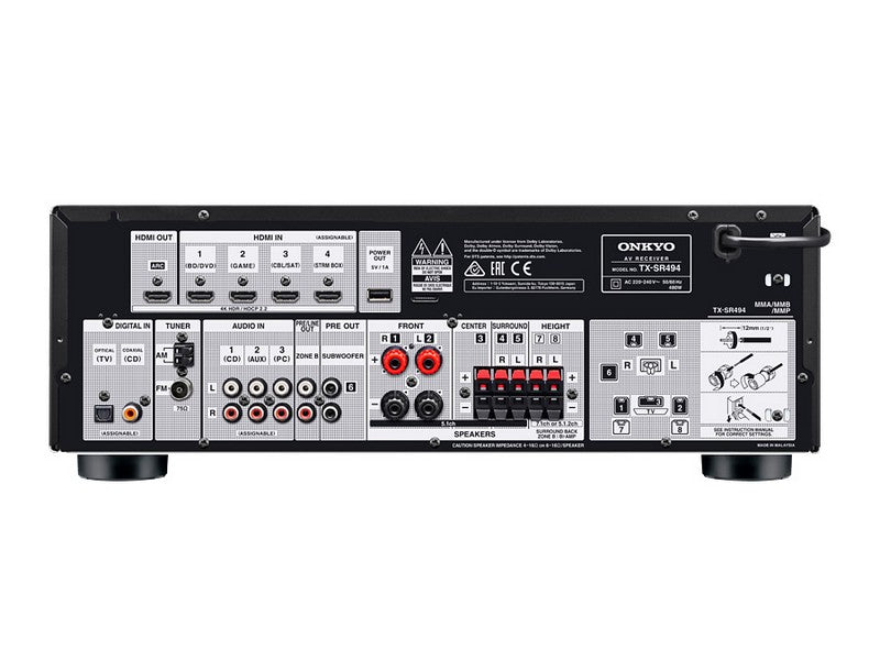 Onkyo TX-SR494 7.2-Channel A/V Receiver Black - Image 2