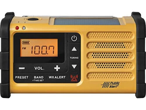 Sangean MMR-88 AM/FM Handcrank USB Solar Emergency Alert Radio Yellow