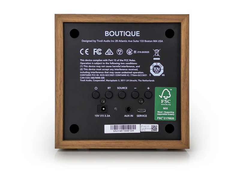 Tivoli Audio Boutique Compact Bluetooth Speaker - Walnut / Gold - Image 5