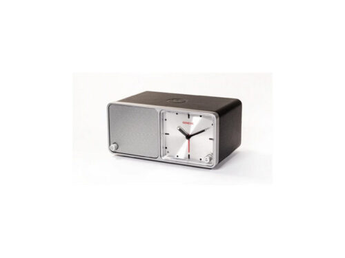 Geneva TIME Bluetooth Speaker Analog Alarm Clock with Charging Station Black
