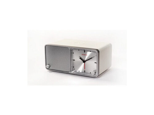 Geneva TIME Bluetooth Speaker Analog Alarm Clock with Charging Station White