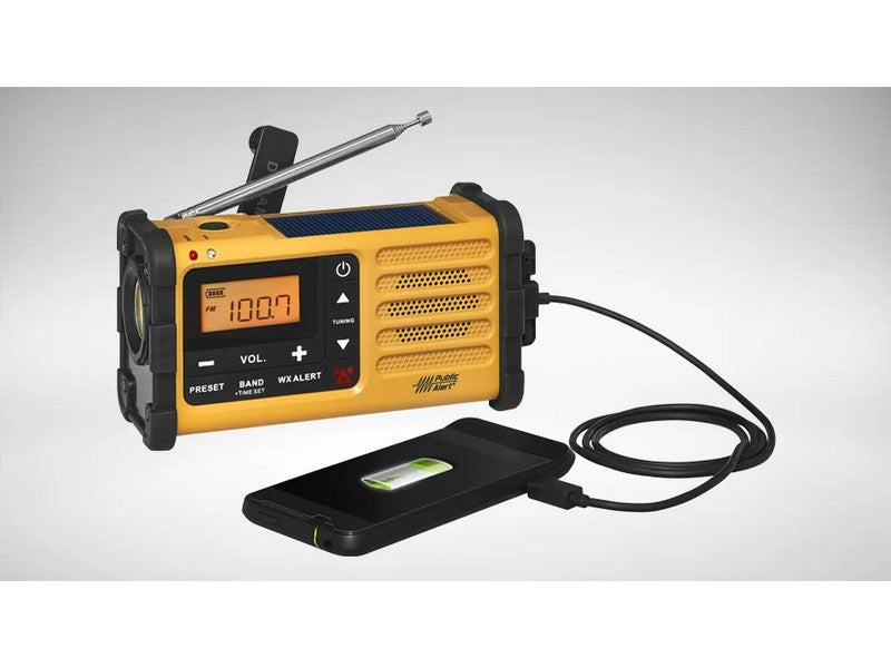 Sangean MMR-88 AM/FM Handcrank USB Solar Emergency Alert Radio Yellow - Image 3