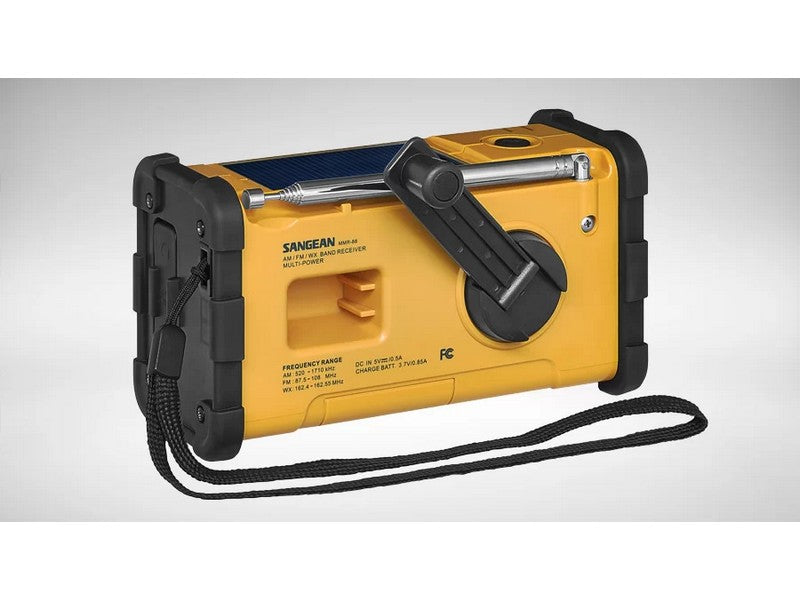 Sangean MMR-88 AM/FM Handcrank USB Solar Emergency Alert Radio Yellow - Image 7