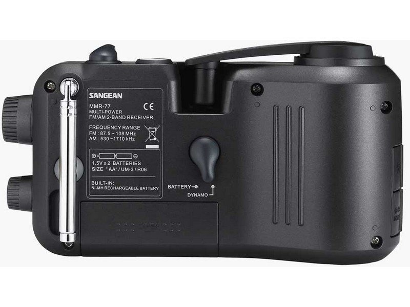 Sangean MMR77 AM/FM Multi-powered Radio Matte Black - Image 5