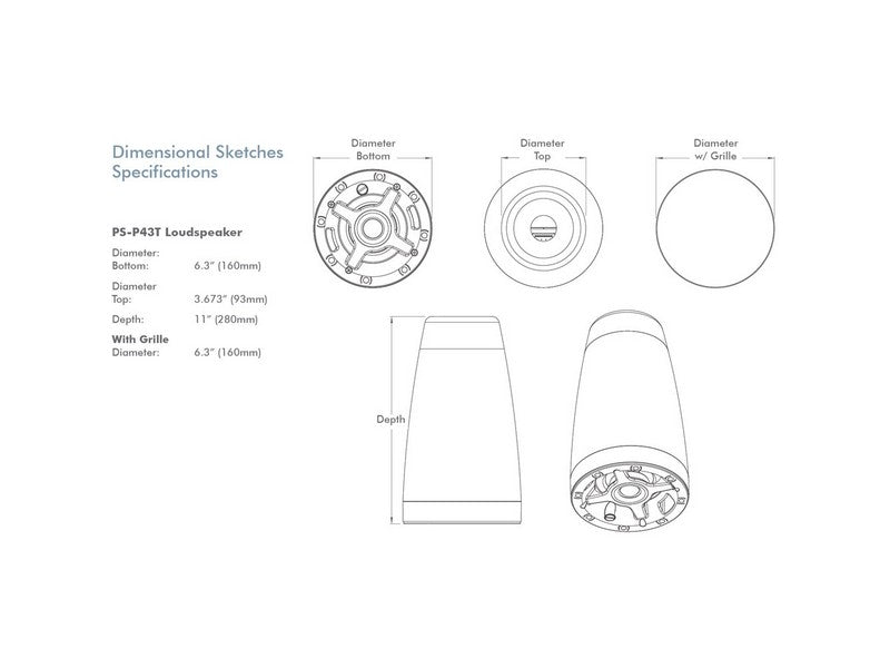 Sonance PS-P43T 4" Pendant Speaker Professional Series White (Paintable) Pair - Image 3