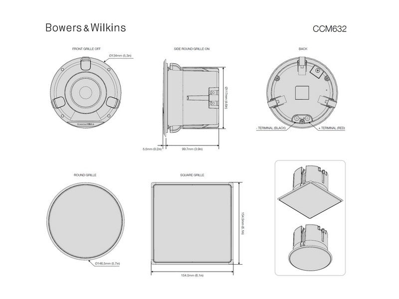 Bowers & Wilkins CCM632 75mm Full Range In-ceiling Speaker Pair - Image 3