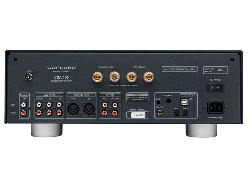 Copland CSA150 Integrated Amplifier 2x150W DAC Phono MM Silver - Image 2