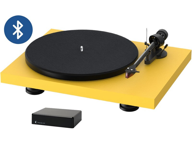 Pro-Ject Debut Carbon Evo Turntable Satin Golden Yellow with Phono Box E BT