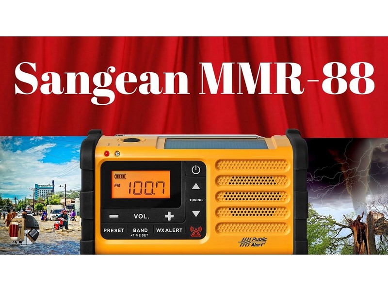 Sangean MMR-88 AM/FM Handcrank USB Solar Emergency Alert Radio Yellow - Image 2