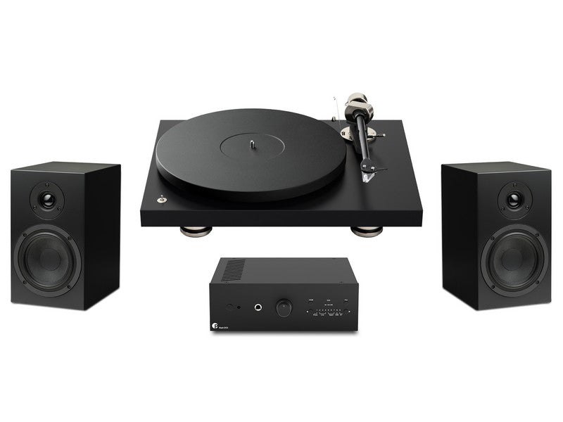 Pro-Ject Deluxe Debut System Turntable MaiA DS3 Speaker Pack Black