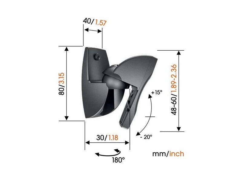 Vogel's VLB 500 Small Speaker Wall Mount Pair Black - Image 2