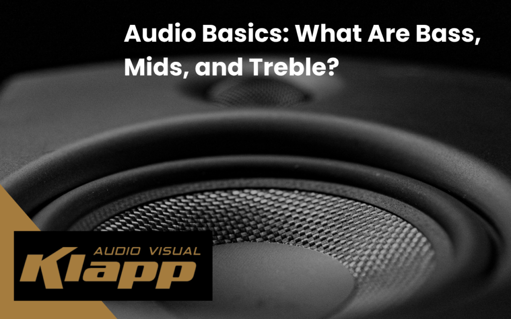 Audio frequency spectrum showing bass, midrange and treble sound ranges