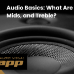 Audio frequency spectrum showing bass, midrange and treble sound ranges