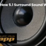 5.1 surround sound home theatre speaker setup in a living room