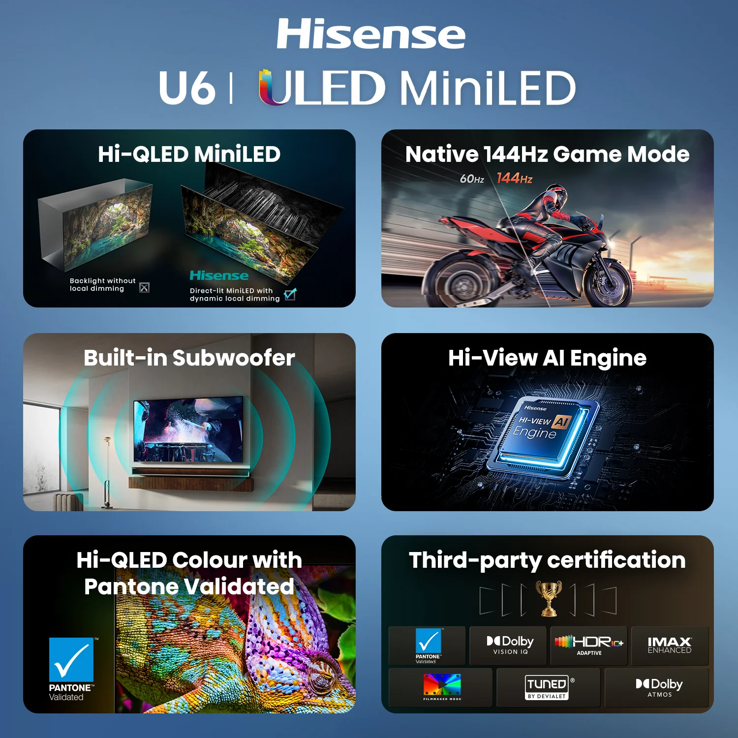 Hisense U6S ULED MiniLED 144Hz 4K TV - Image 12